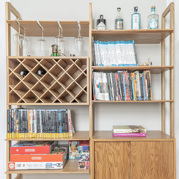 bloq midcentury 2'li kitaplık resmi