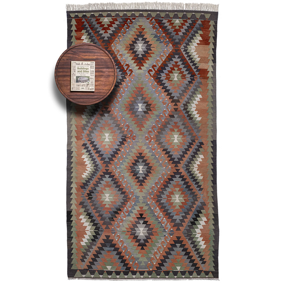 vintage kaş barak el dokuması kilim 5,91 m2