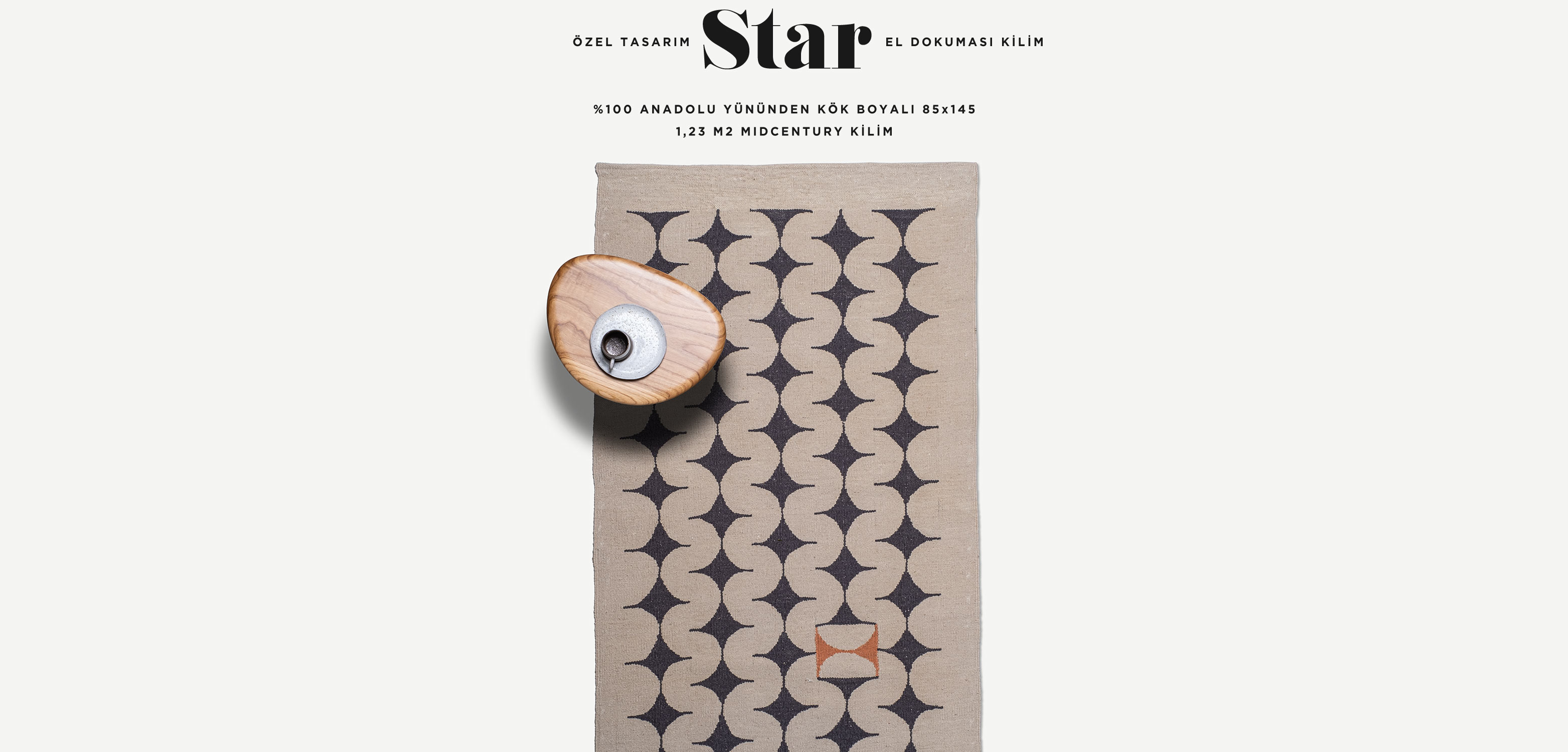 star el dokuması kilim 80x145, 1,23 m2 resmi