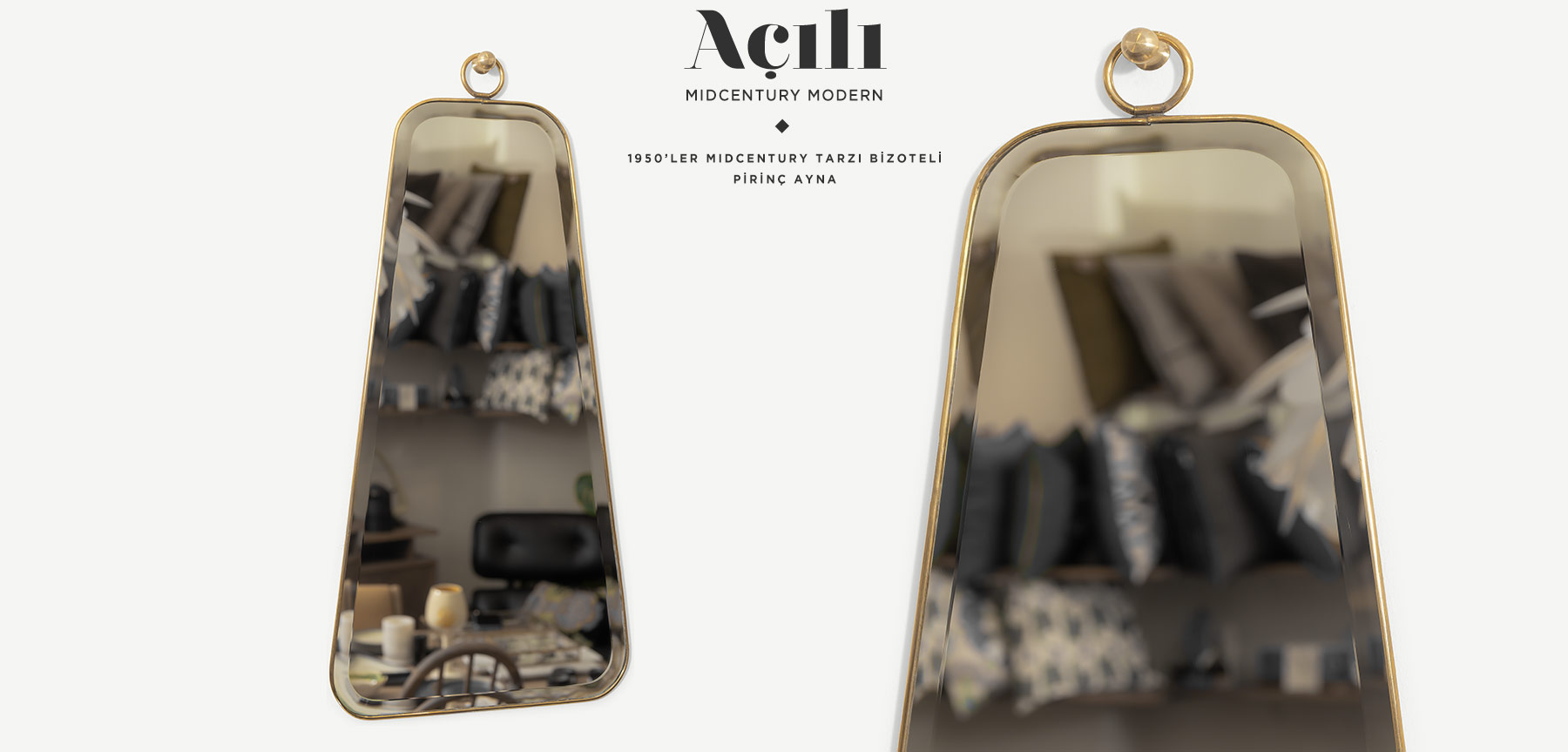 açılı büyük midcentury ayna resmi