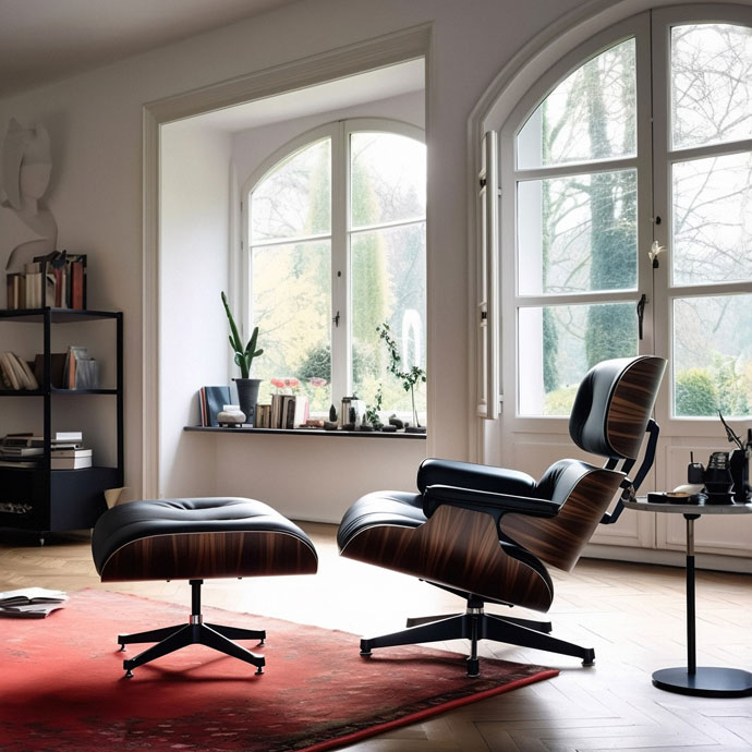 eames lounge chaır & ottoman walnut edıtıon