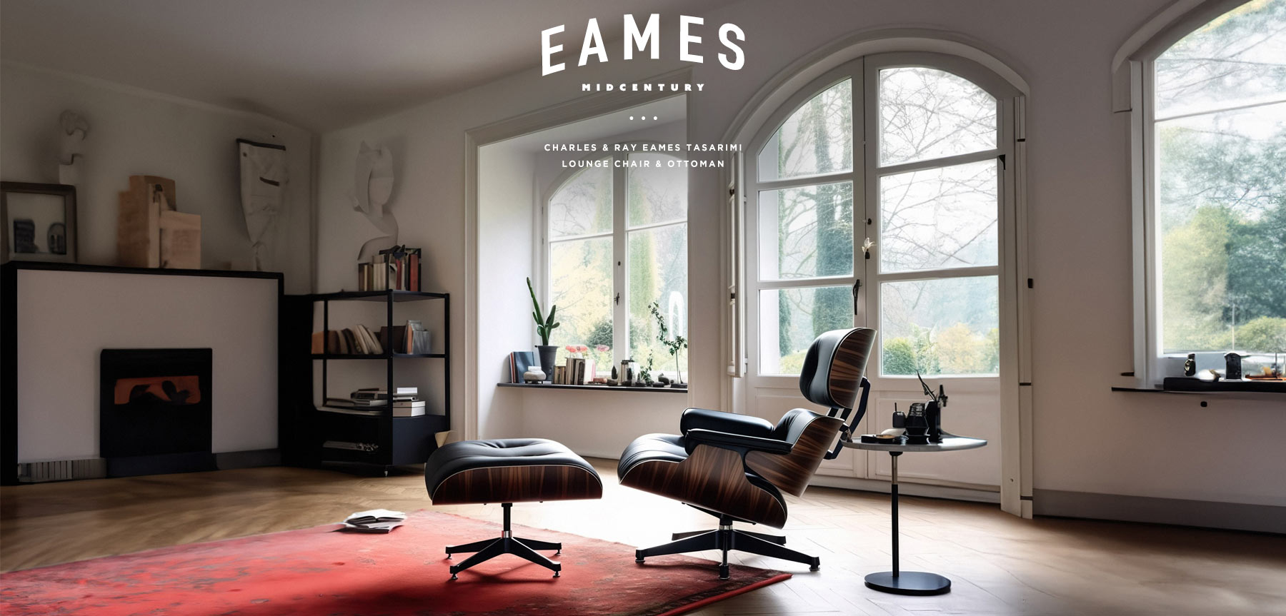 eames lounge chaır & ottoman walnut edıtıon resmi