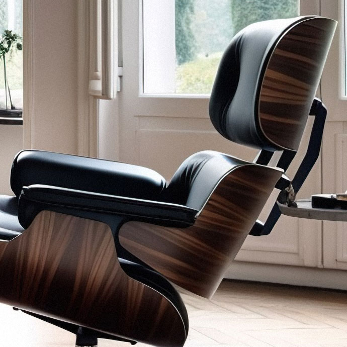 eames lounge chaır & ottoman walnut edıtıon resmi