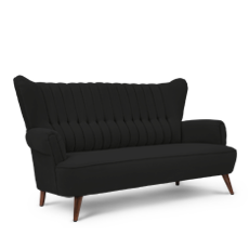 retroyal™ üçlü siyah kanepe resmi