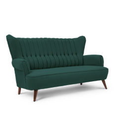 retroyal™ üçlü petrol yeşili kanepe resmi