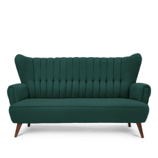 retroyal™ üçlü petrol yeşili kanepe resmi