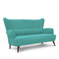 retroyal™ üçlü turkuaz kanepe resmi