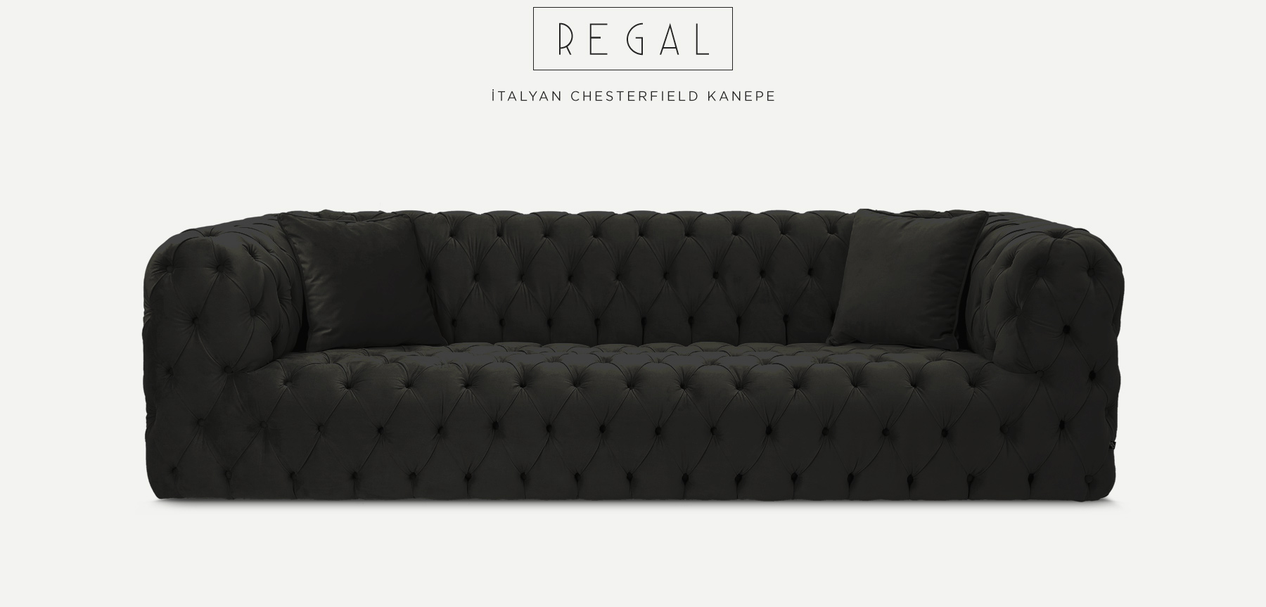 regal üçlü siyah italyan chesterfıeld resmi