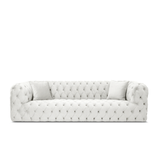 regal üçlü beyaz italyan chesterfıeld resmi